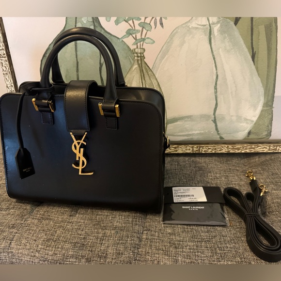 Saint Laurent Handbags - Saint Laurent Black Leather Strap with Gold Hardware